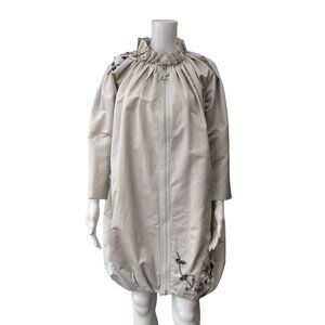 $3800 NWD Moncler Ivory Beaded Embellished Floral Full Zip Jacket size 1/S/M